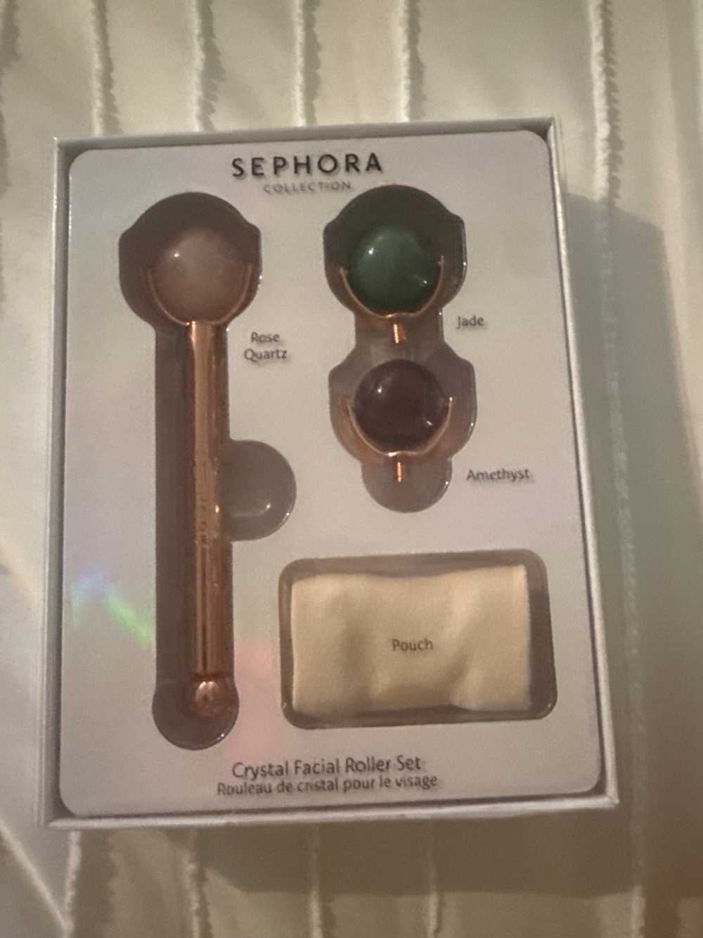 Crystal facial roller set Sephora brand new
